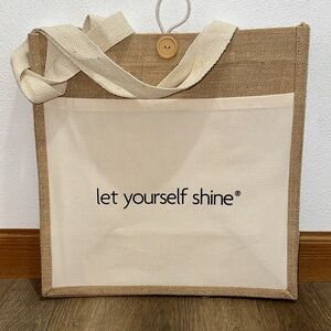 Canvas Jute Tote Bag - "let yourself shine"